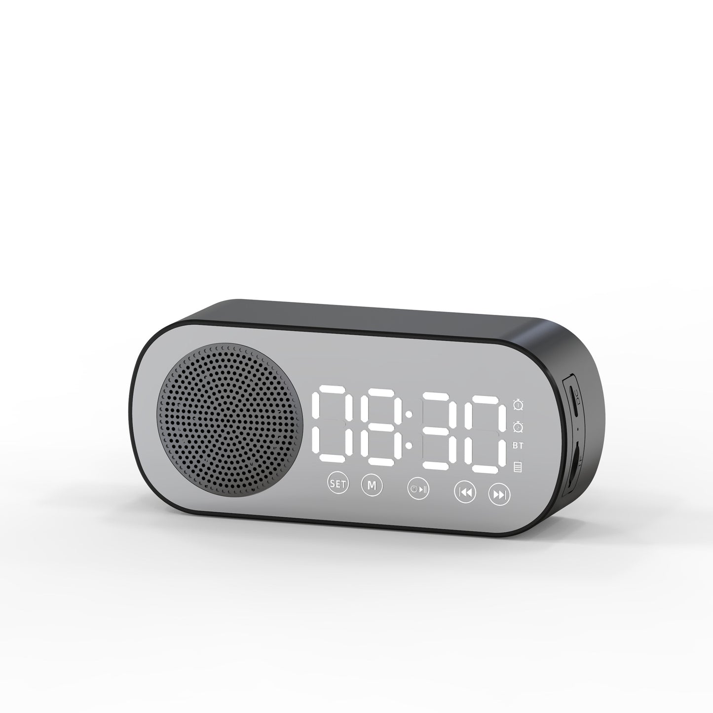 BT Music Alarm Clocks Mirror FM Radio LED Digital Clock