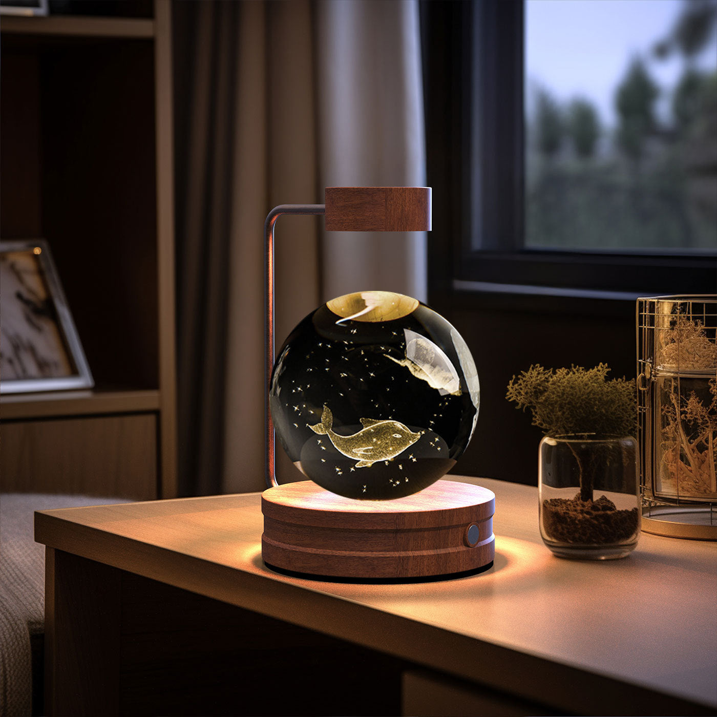 Crystal Ball Cosmic Dinosaur Indoor Night Light Lamp