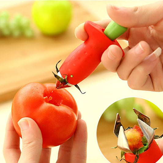 Strawberry Stem Remover Metal Plastic Fruit Leaf Remover