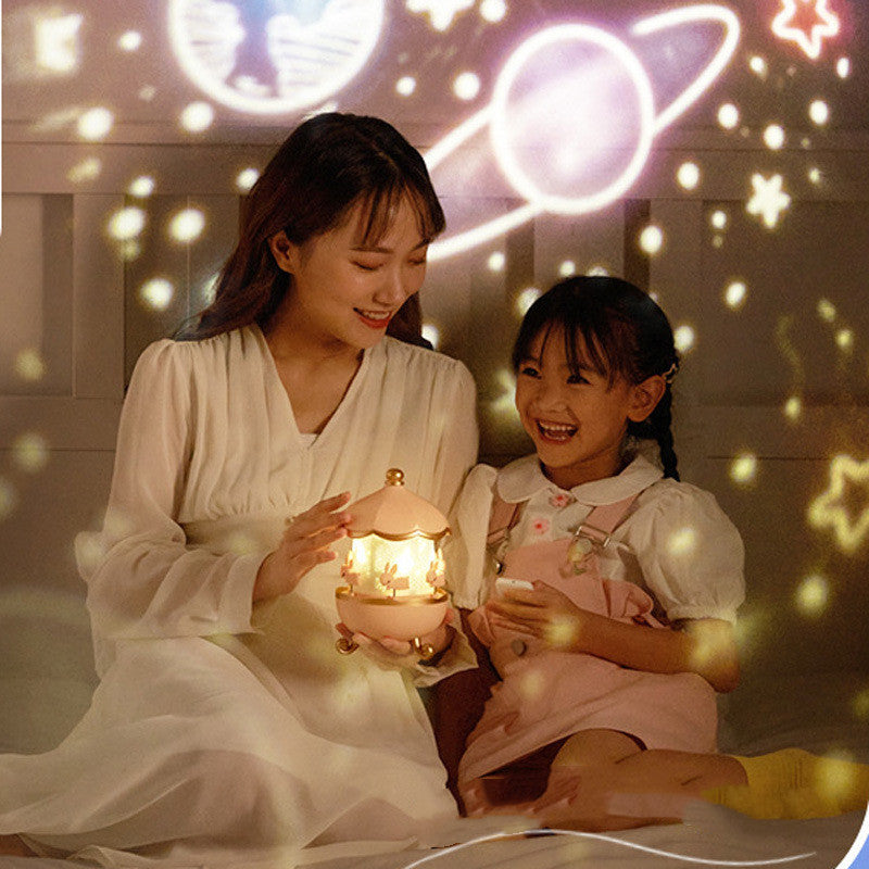 Night Light Projector Kids Nursery Children Room Space Rotation