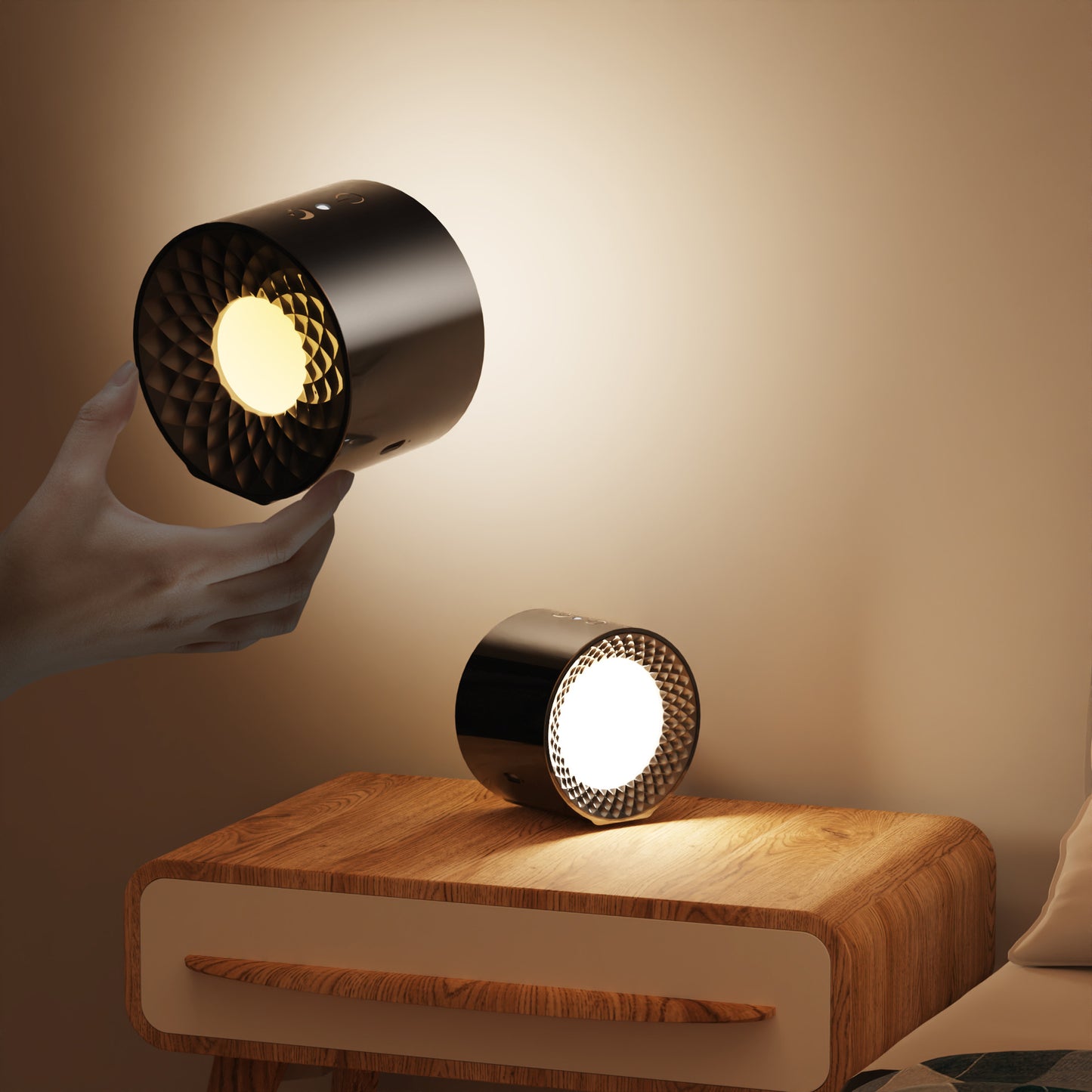 Double-sided Luminous Magnetic Wall Lamp Bedroom Bedside Lamp Usb