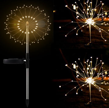 New Ground Plug Solar Fireworks Light LED Light String