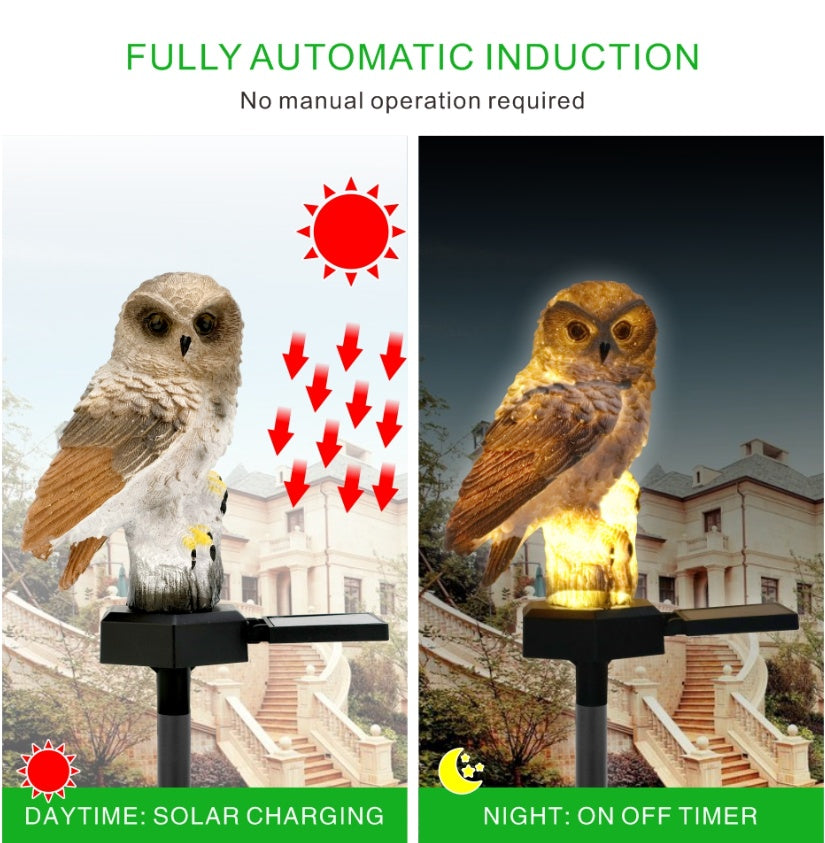 Solar Owl Garden Light Outdoor LED Lawn Lamp For Garden