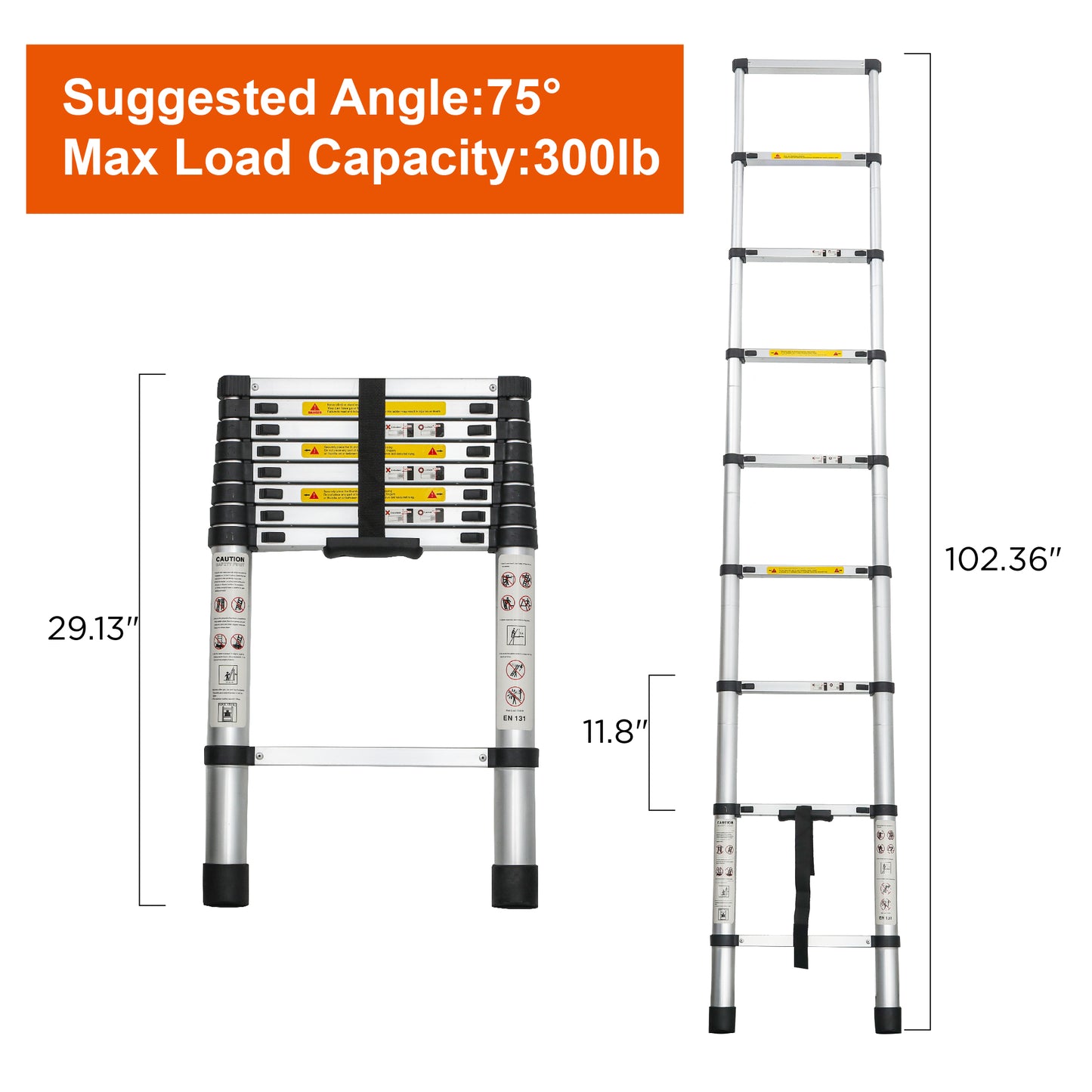 Aluminum Telescoping Ladder For Outdoor Work