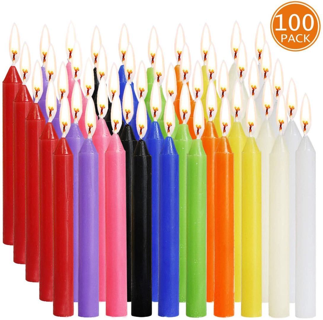Christmas 100 Colorful Birthday Candles Smokeless And Tasteless Pole Candle