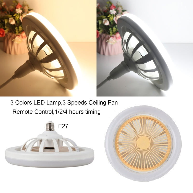 26cm Round Remote Control Ceiling Fan With LED Lamp