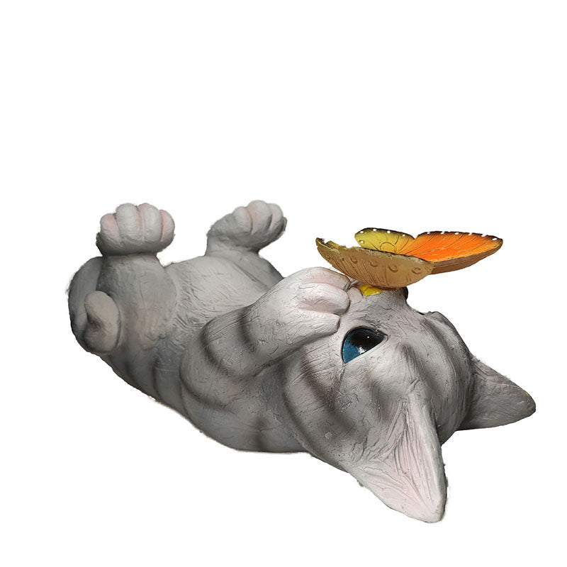 Creative Resin Cat Solar Sculpture Ornaments Outdoor