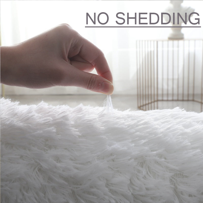 Super Soft Plush Round Rug Mat Fluffy White Carpets