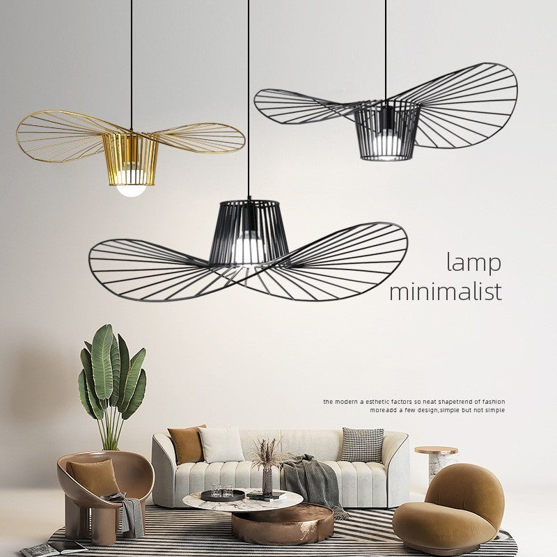 Straw Hat Chandelier Nordic Simple Creative