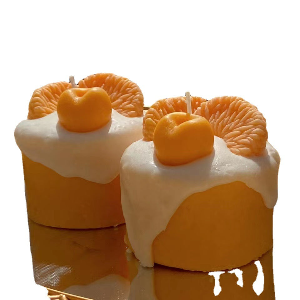 Orange Cute Fruit Cream Cupcake Scented Candles