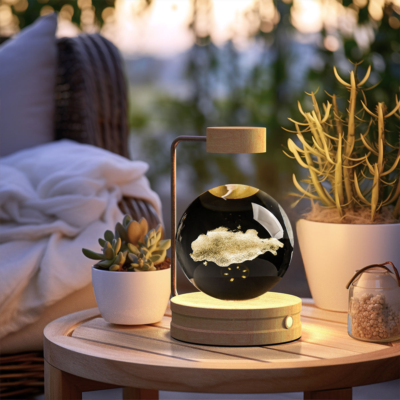 Crystal Ball Cosmic Dinosaur Indoor Night Light Lamp
