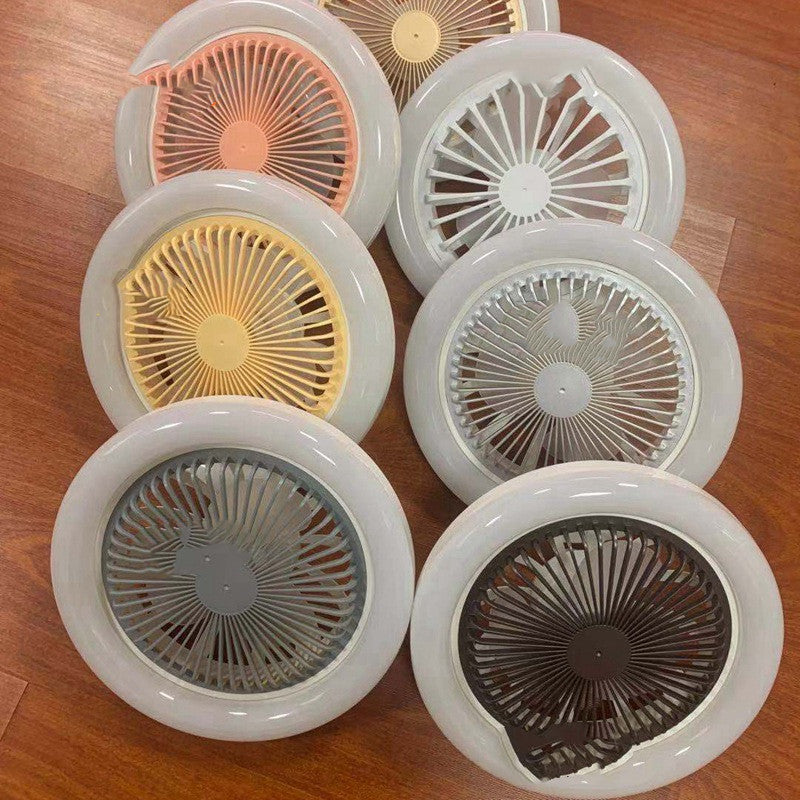 26cm Round Remote Control Ceiling Fan With LED Lamp