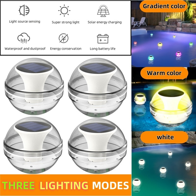 Solar Pool Lights, LED Outdoor IPX7 Waterproof Pond Lights