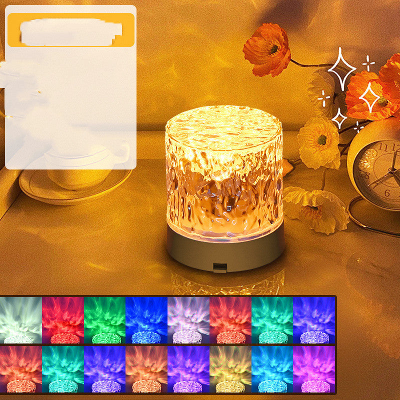 Crystal Lamp Water Ripple Projector Night Light Decoration Home