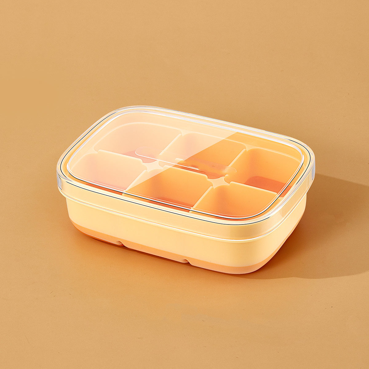 Silicone Ice Cube Mould With DIY Lid 6 Grid Soft Bottom Cube