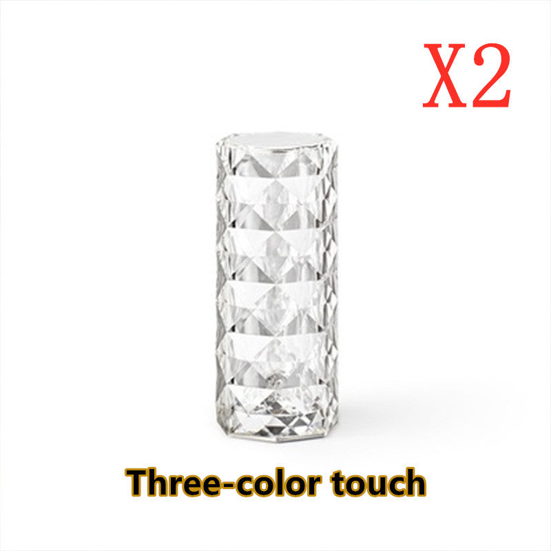 Nordic Crystal Lamp USB Table Lamps Bedroom Touch Dimming Decor