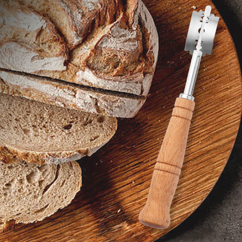 Wooden Handle Arc Bread Cutter Creative Style