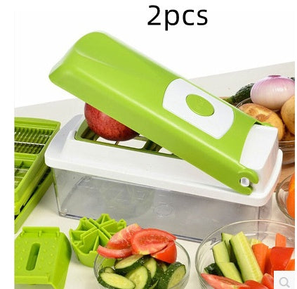 12pcs Multifunctional Vegetable Chopper Handle Food Grate