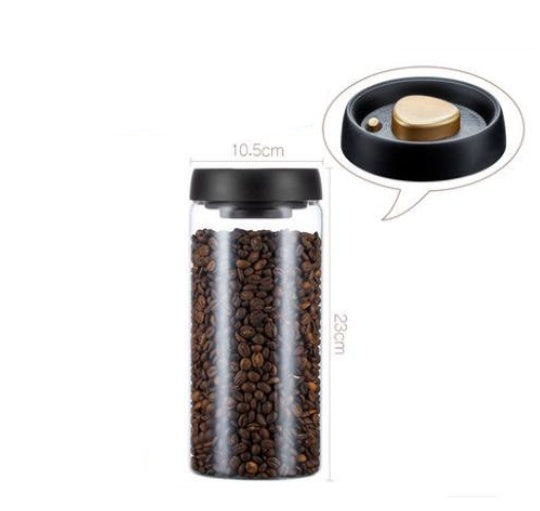 Vacuum Sealed Jug Set Black Coffee Beans Glass Kitchen Gadgets