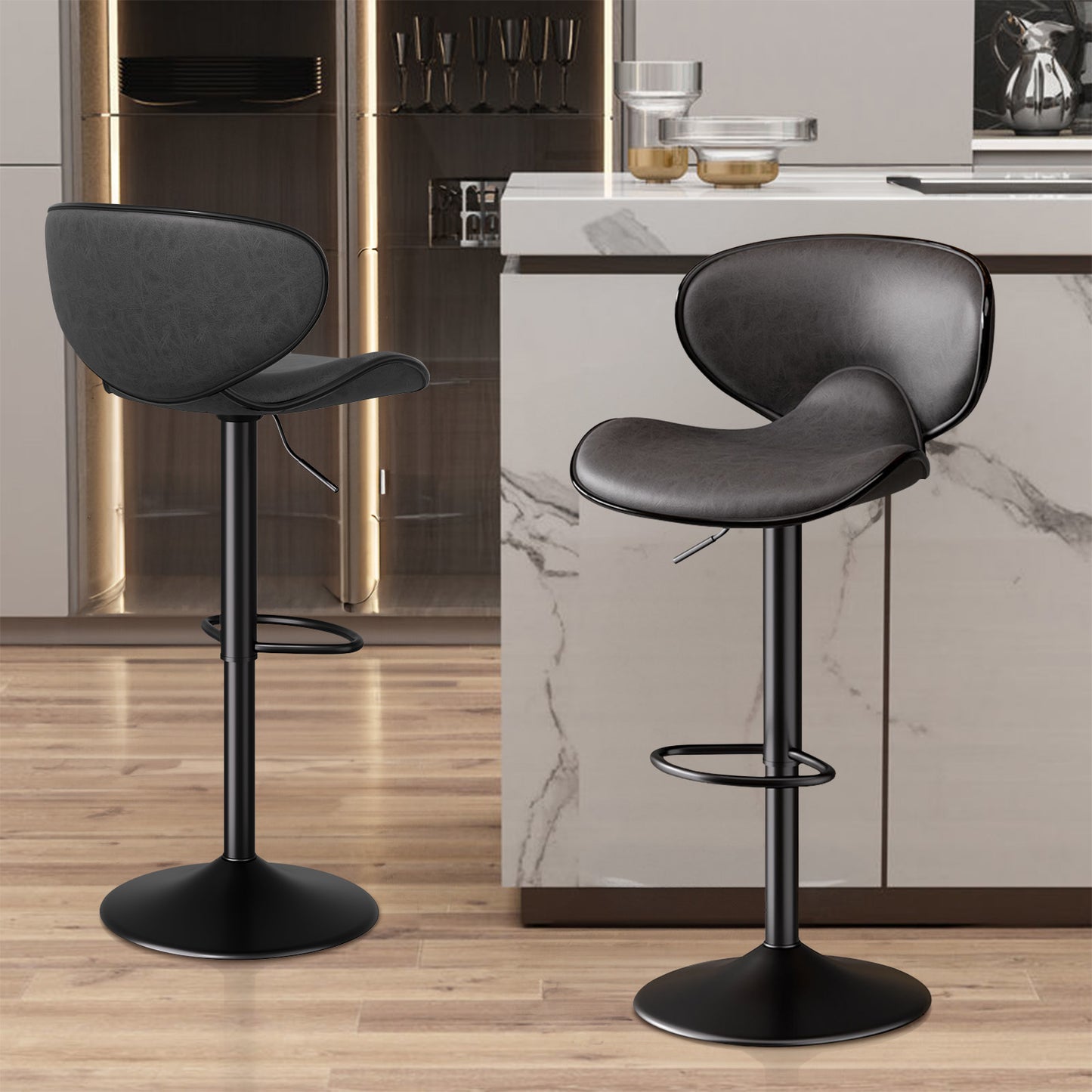 Nalupatio Modern Ergonomic Adjustable Bar Stools