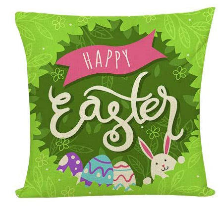 Living Room Sofa Bed Easter Linen Throw Pillowcase