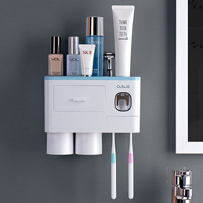 Non-marking Hanging Magnetic Toothbrush Holder Single Drawer