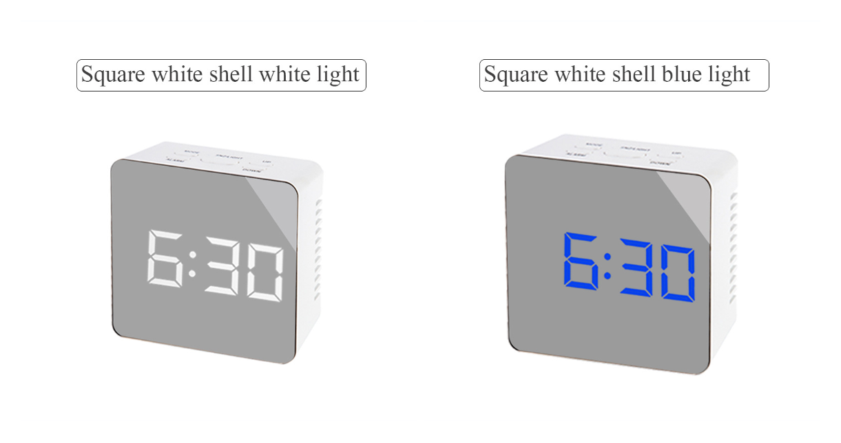 Digital LED multi-function mirror clock
