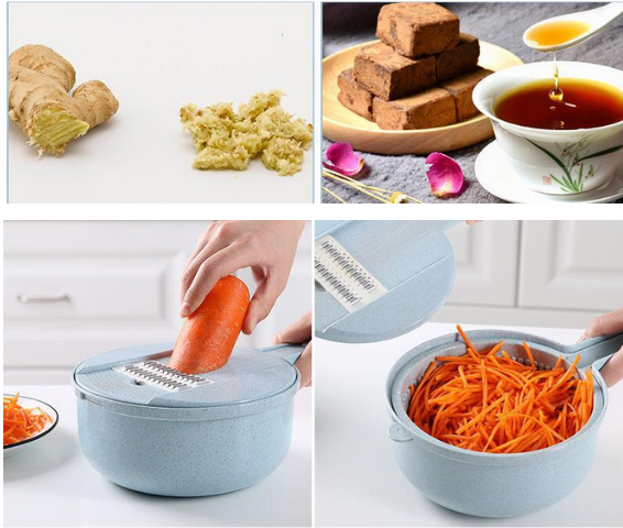 8 in 1 Slicer Vegetable Slicer Potato Peeler Grater With Strainer