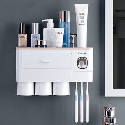 Non-marking Hanging Magnetic Toothbrush Holder Single Drawer