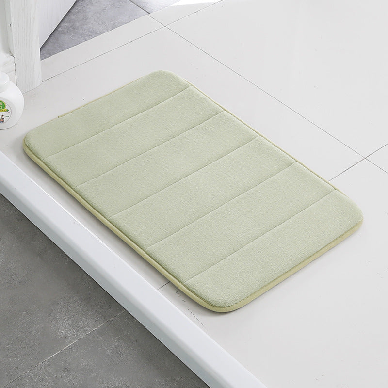 Home Bath Mat Coral Fleece Bathroom Carpet Water Absorption Non-slip