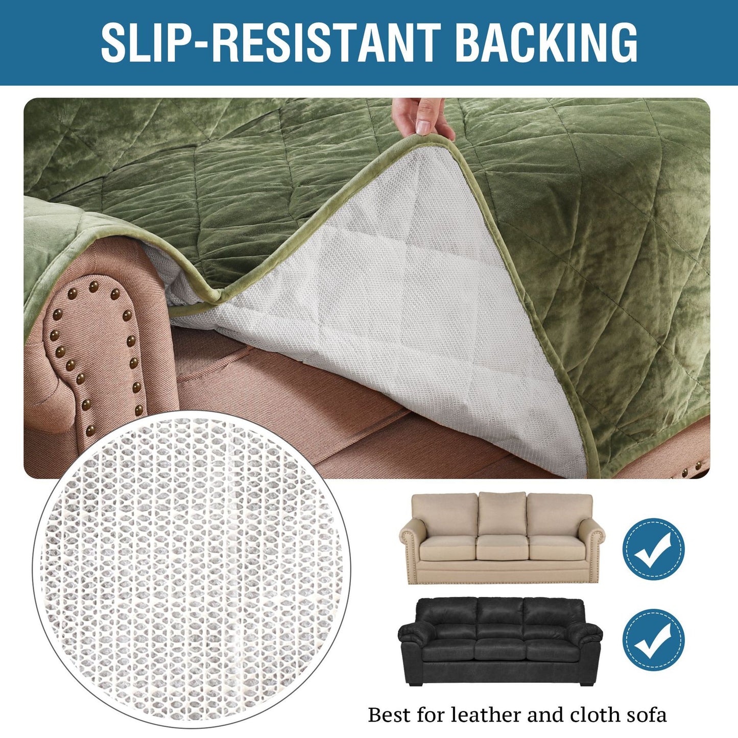 Non-Slip Sofa Cushion With Solid Crystal Plush