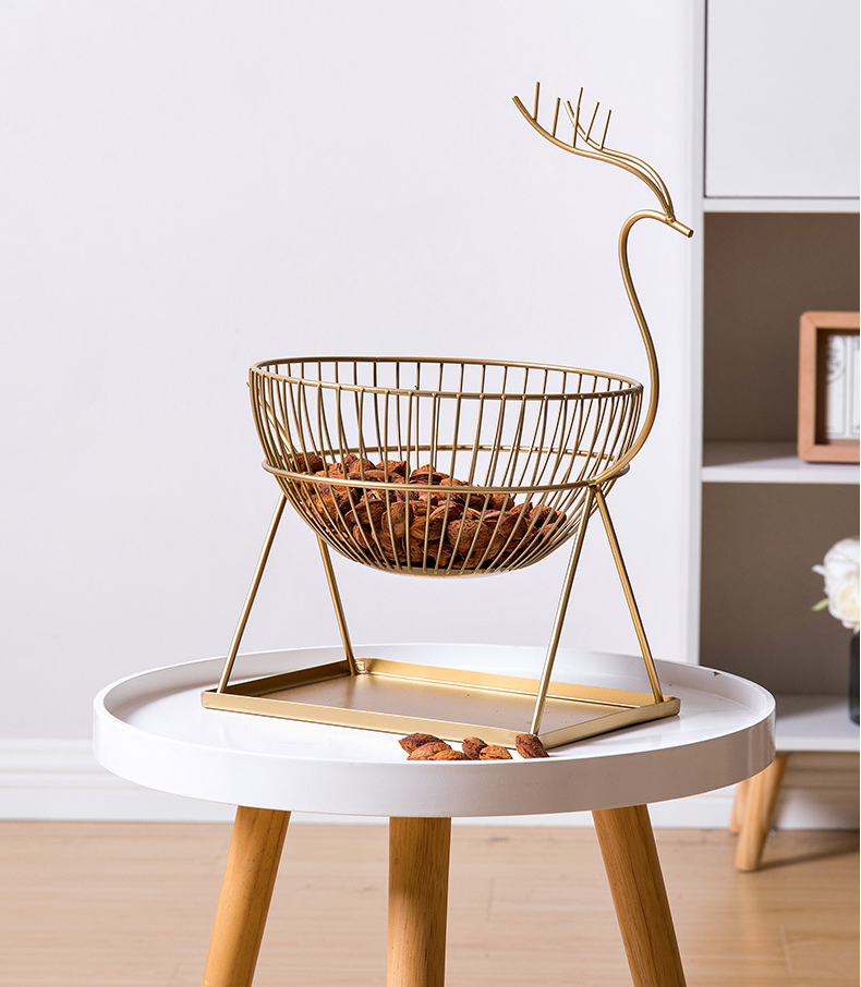 Homeware Creative Living Room Nordic Fruit Plate Basket Storage Basket Iron Art