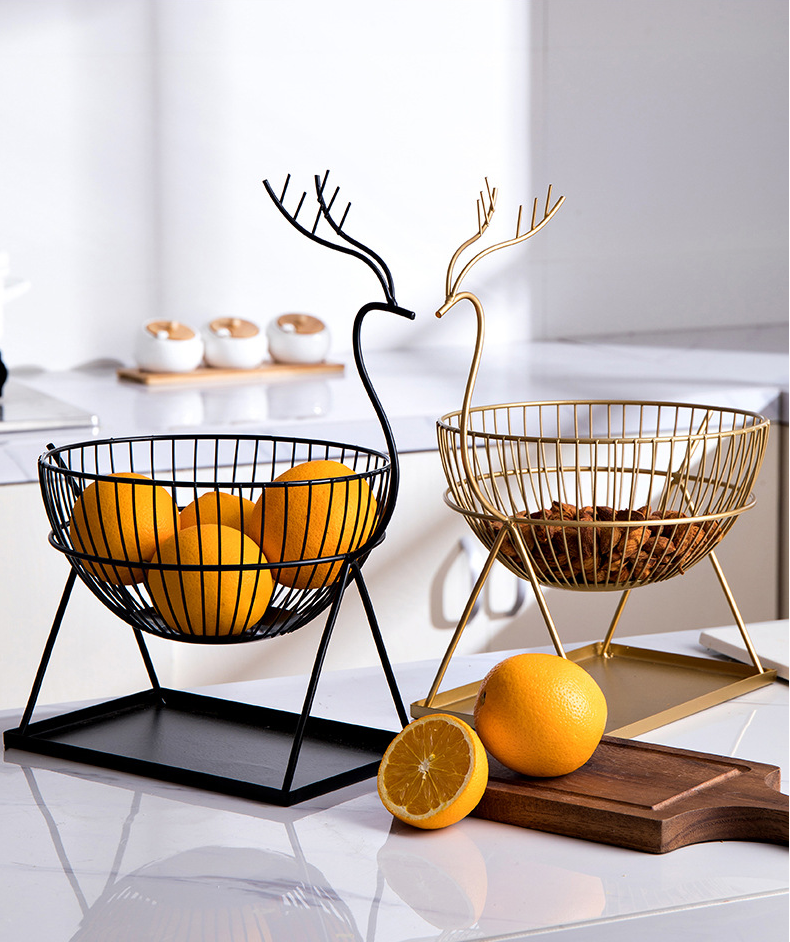 Homeware Creative Living Room Nordic Fruit Plate Basket Storage Basket Iron Art