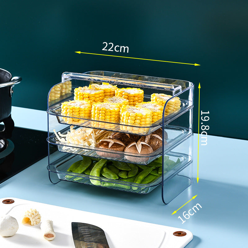 Kitchen Pantry Portable Multi-Layer Tier Food Rack Stand Drawer Type Food Tray Dish