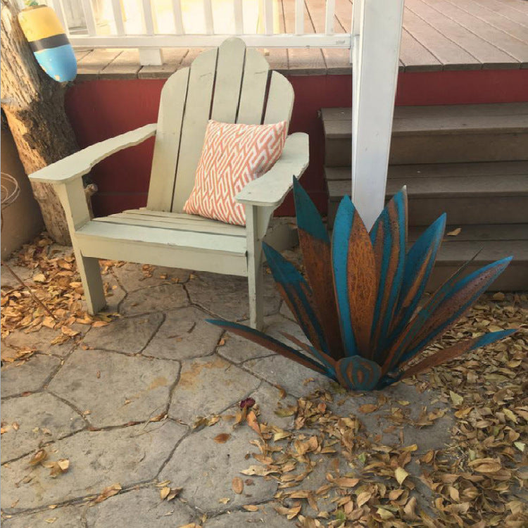 Metal Art 9 Leaves Tequila Rustic Sculpture Rust Garden Yard Art