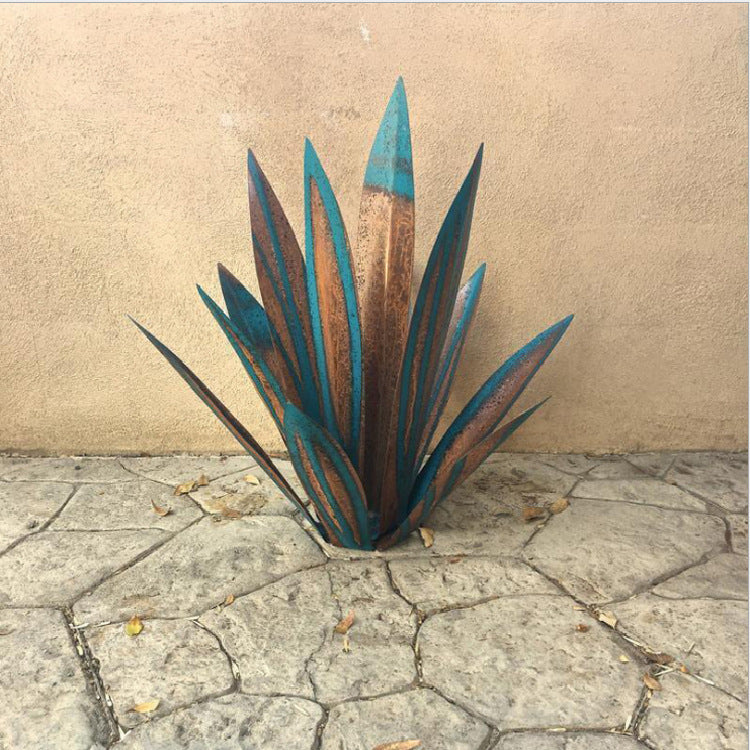 Metal Art 9 Leaves Tequila Rustic Sculpture Rust Garden Yard Art