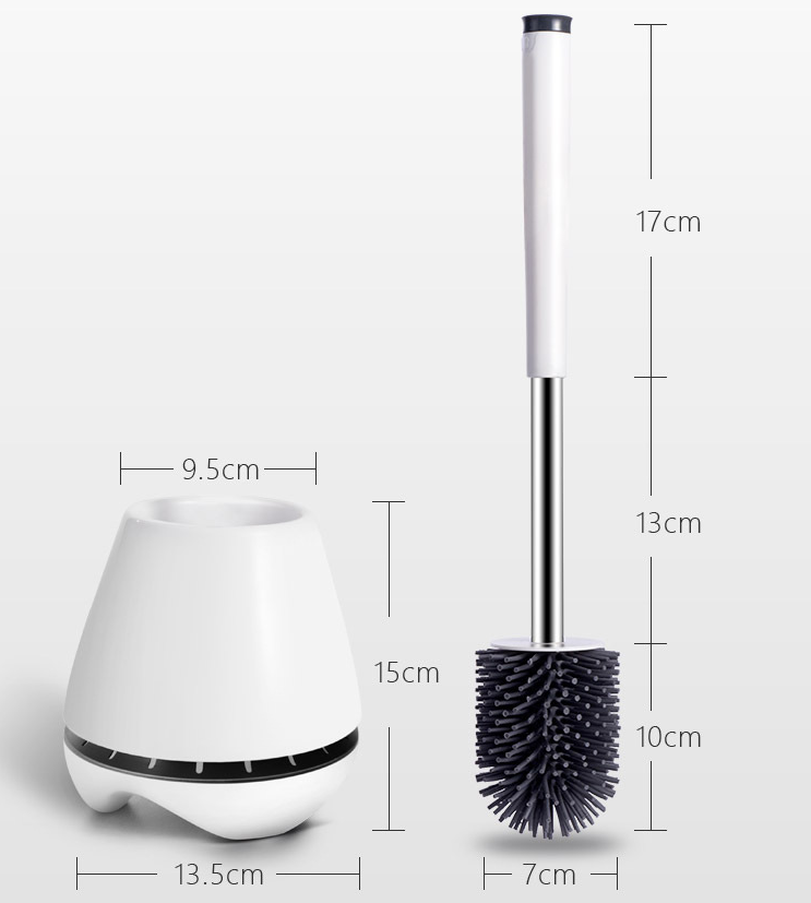 Simple Toilet Cleaning Brush Set With Base