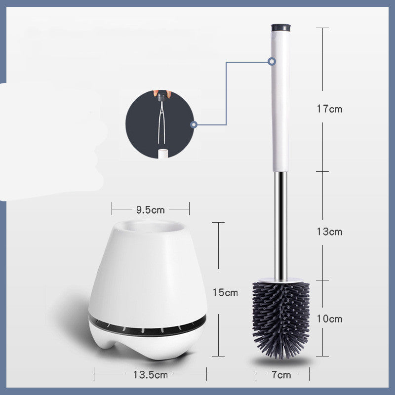 Simple Toilet Cleaning Brush Set With Base