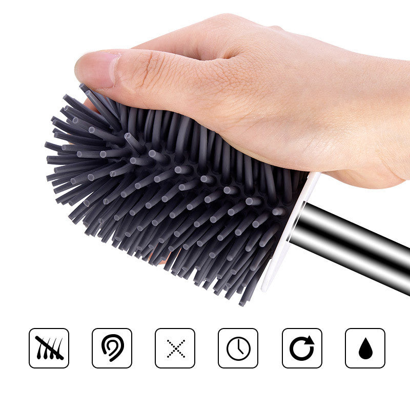 Simple Toilet Cleaning Brush Set With Base