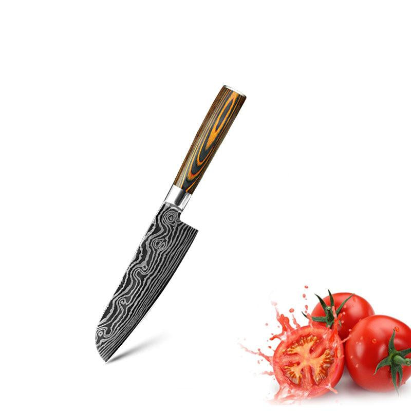 Mascus Knife Set Laser Grain Stainless Steel Kitchen Knife