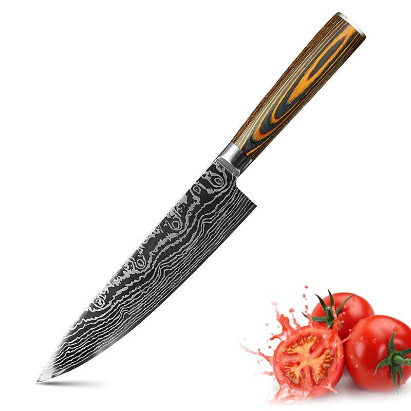 Mascus Knife Set Laser Grain Stainless Steel Kitchen Knife