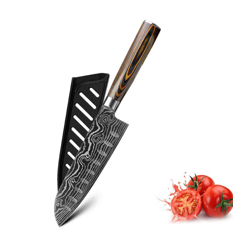 Mascus Knife Set Laser Grain Stainless Steel Kitchen Knife