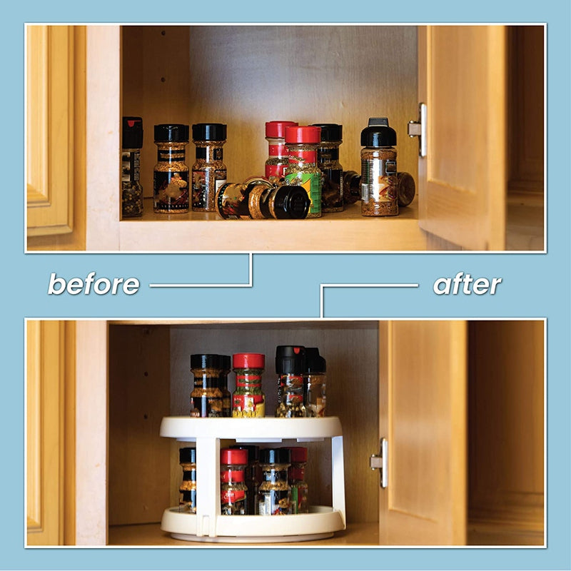 Multi Level Rotary Kitchen Spice Manager for Cabinets Pantries
