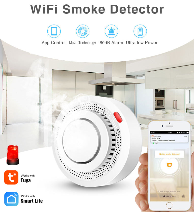 Smart home WiFi smoke detector
