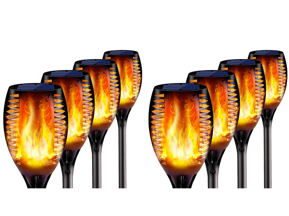 Solar Flame Flickering Garden Led Light Ip65 Outdoor Solar Tiki Torch