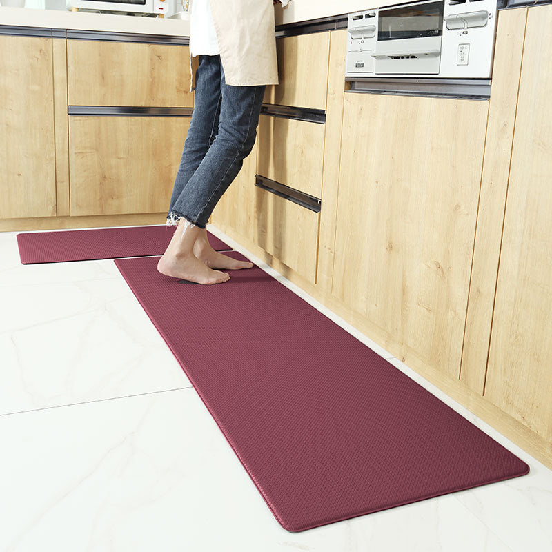 PU Leather Kitchen Floor Mats Simple Modern Oil-proof Long Strip