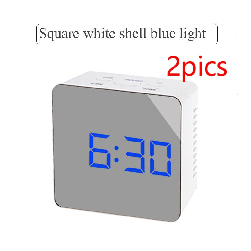 Digital LED multi-function mirror clock