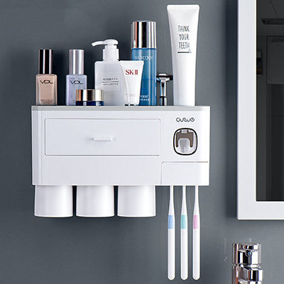 Non-marking Hanging Magnetic Toothbrush Holder Single Drawer