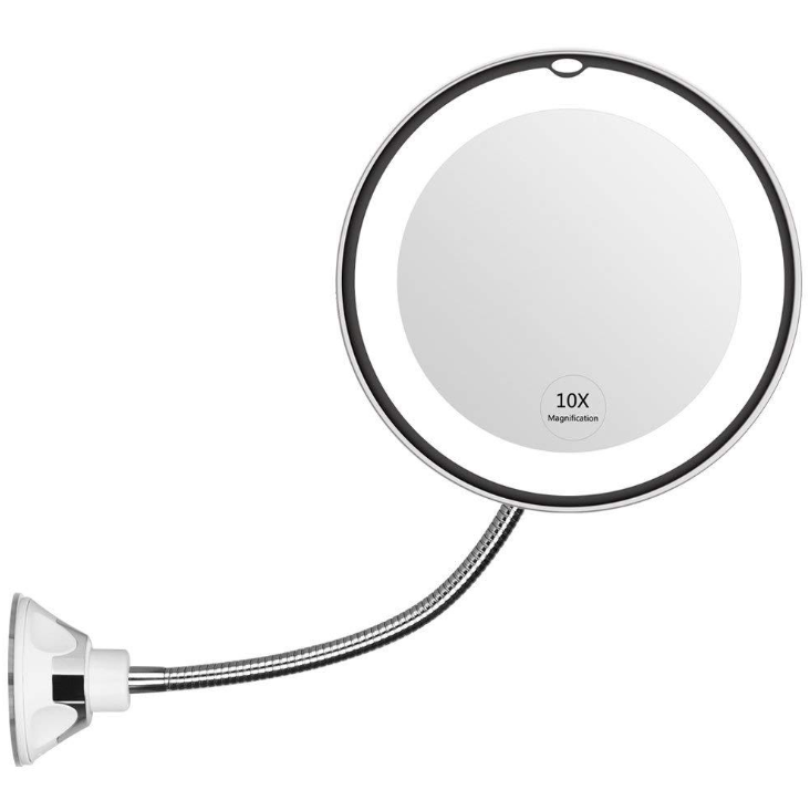 360 Swivel 10x Magnifying Bright LED Lighted Makeup Mirror