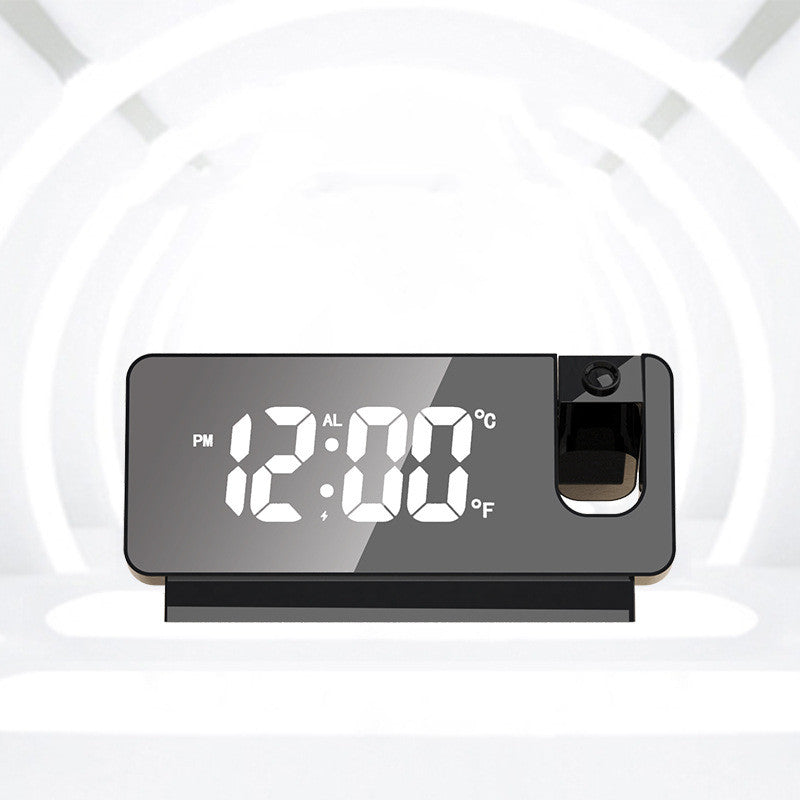 3D Projection Alarm Clock LED Mirror Clock Display With Snooze Function=